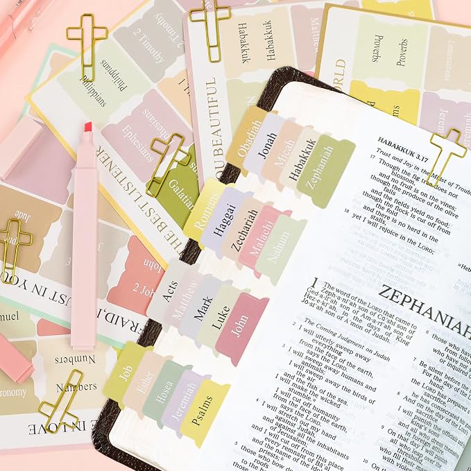 Blue Bible Cover Case for Women Bible Study Supplies Church Camp Essentials Christian Gifts