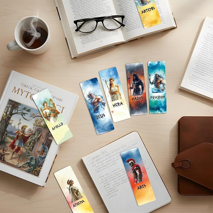 Greek Mythology Bookmark for Kids - 120 Pcs Vintage Olympian Gods Bulk Bookmarks Gift for Women, Retro Cottagecore Creative Reading Accessories Gifts for Teachers Students Book Lovers