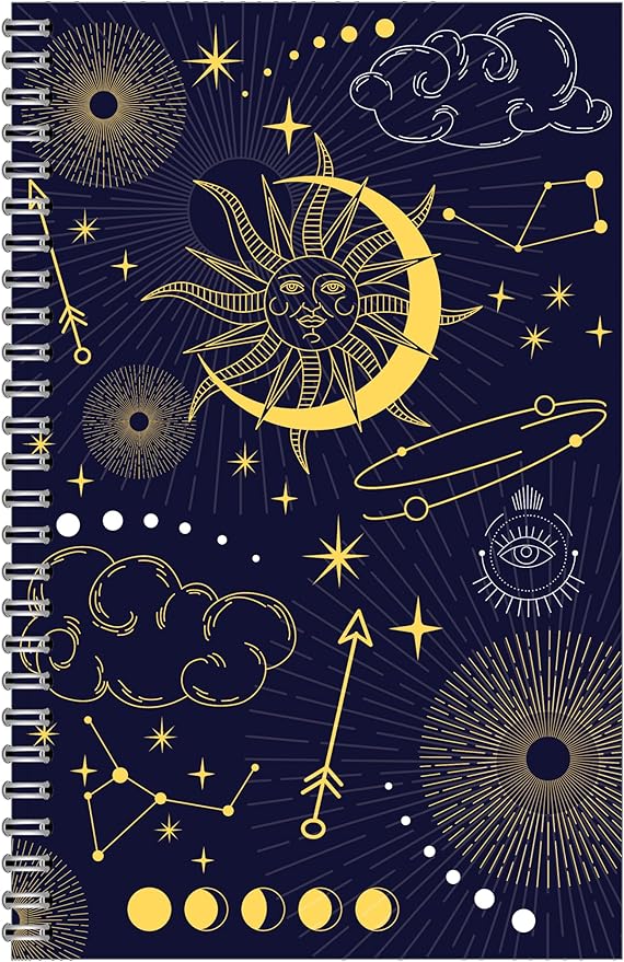 House of Doolittle Non-Dated Monthly & Weekly Planner Calendar - Spiral Bound Organizer - 7 x 11 Inches - Celestial Design