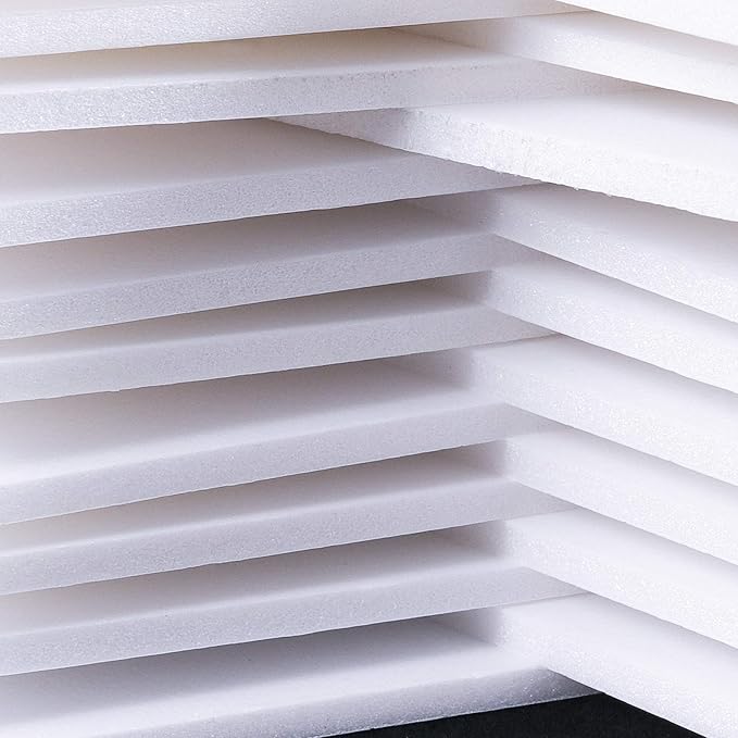 ZEONHAK 50 Pack 8 x 10 x 1/8 Inches Foam Boards, Multifunctional Foam Core Boards, White Foam Board Sheets for Crafts, Signboards, Display, School, Office, Sculpting, Art Projects