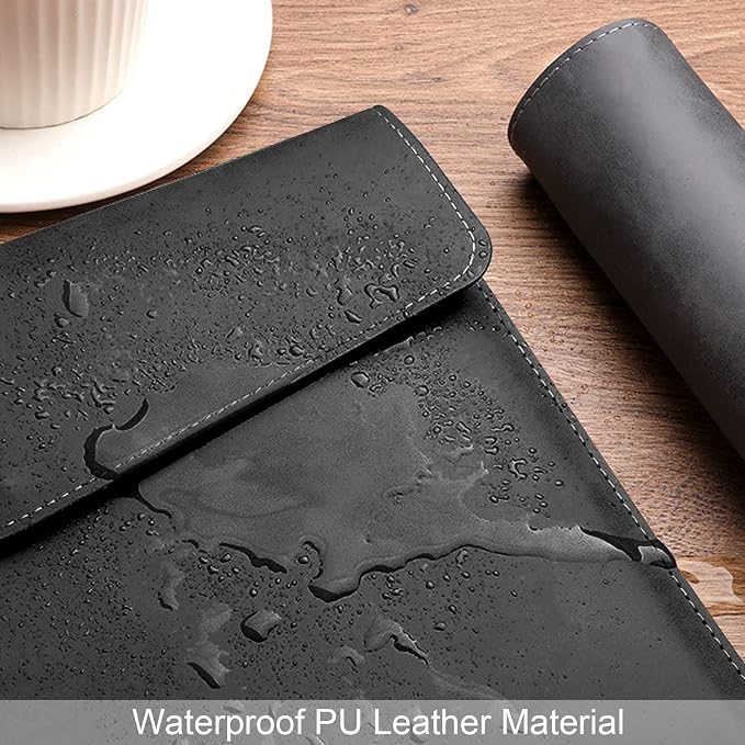VANRA 1 Piece File Folders PU Leather Expanding Document Holder File Jacket Filing Envelope for A4 Letter Size Paper with Invisible Magnetic Closure Black