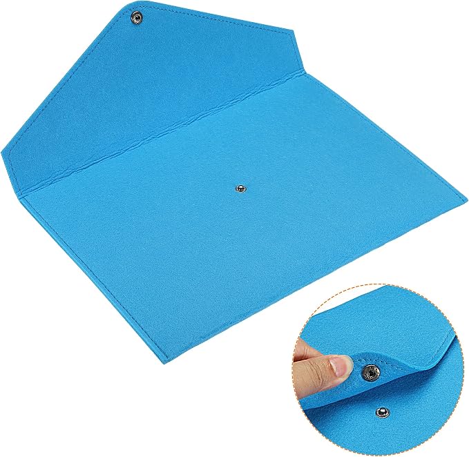 PATIKIL File Bag Felt Folder 2 Pack A4 Envelope Document Storage Pouch Organizer for Office Business, Blue