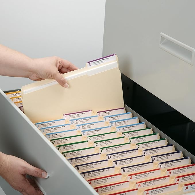 Smead File Folders Letter Size,Reinforced 1/3-Cut Tab,Assorted Positions,Letter Size,Manila Folders 8.5 x 11,100 per Box (10334),(Pack of 5)