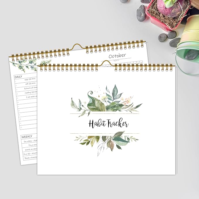 Habit Tracker Calendar，12 Monthly Habit Tracker Journal with Spiral Binding,Undated Weekly Monthly Planner to Boost Productivity&Self Improvement,7.5"x10"