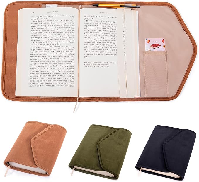 Reusable Adjustable Book Cover with Strong Magnetic Closure – Soft Protective Book Sleeve for Paperback & Hardcover, Fits Up to 9.5” x 6.5” x 2” Books – Flexible, Washable & Reusable Book Protector