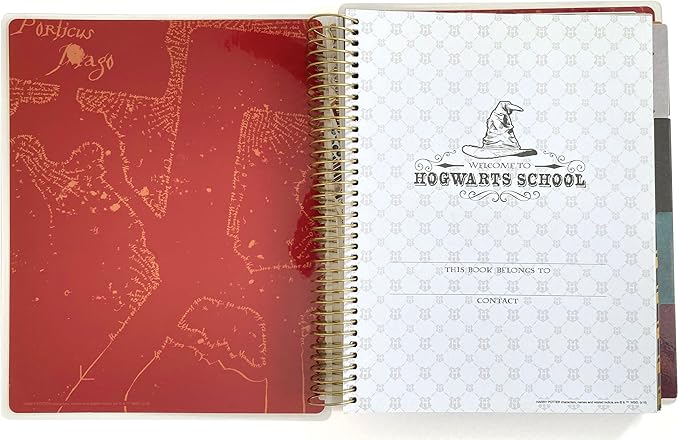 Paper House Productions Harry Potter Marauder's Map 12 Month Undated 9.5" Planner Set with Month and Event Flag Stickers and More!