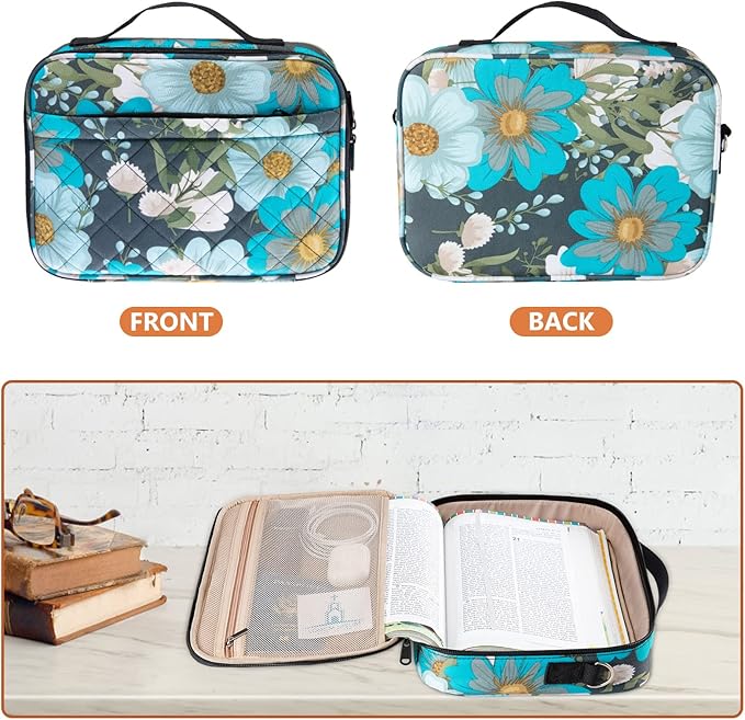 IMAGINING Bible Cover for Women - Stylish Large Bible Covers - Bible Case with Handles - Bible Bag Journal Case - Bible Carrying Case for Women - Bible Gift - Book Protector for Book Lovers