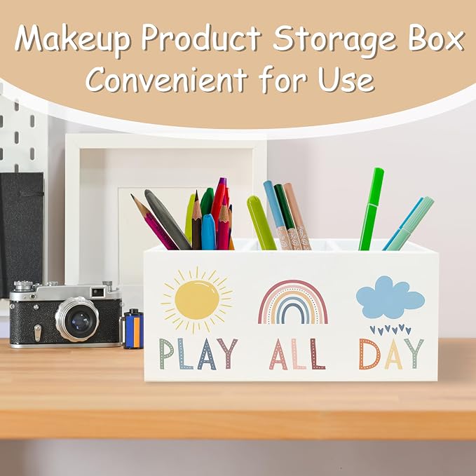 Play All Day Pen Pencil Holder for School Counselor Office Classroom Desk, You Are Brave Motivational Pen Pencil Holder Organizer for Therapy Kids Boys Girls Room Decor, Inspirational Office Decor