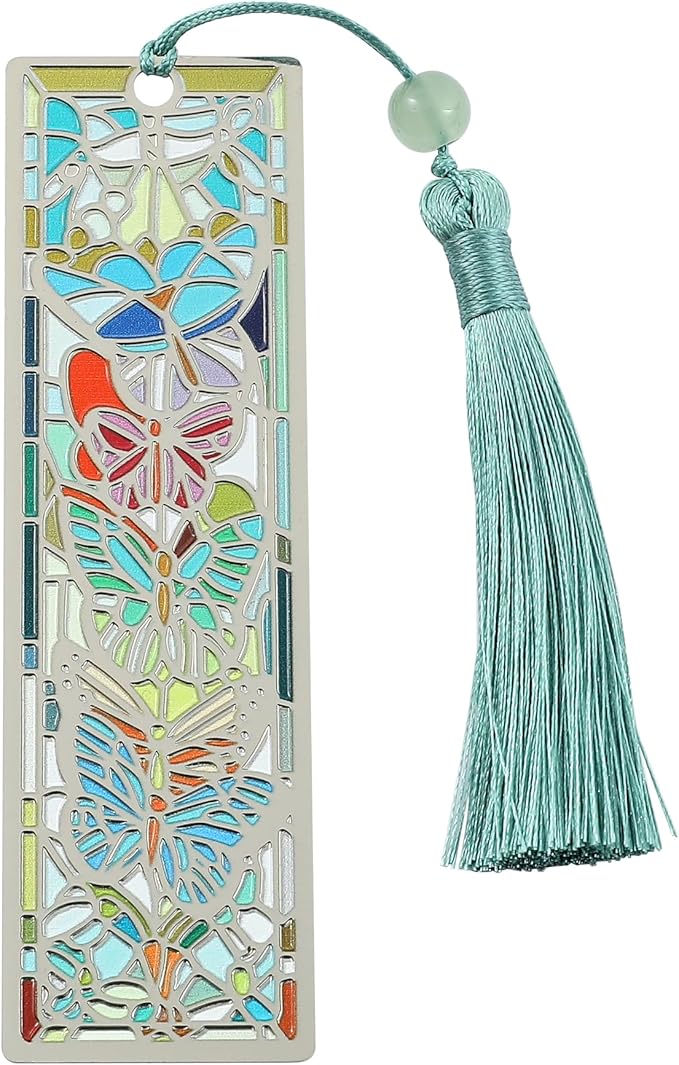 Beautiful Butterfly Bookmark with Tassel - Gift for Book Lovers - Unique and Colorful Book Marks- Handmade Reading Supplies Books Accessories