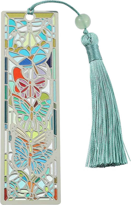 Beautiful Butterfly Bookmark with Tassel - Gift for Book Lovers - Unique and Colorful Book Marks- Handmade Reading Supplies Books Accessories