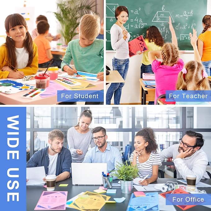 Fainne 200 Pcs Plastic Document Folders Clear File Folders Plastic Pockets Sleeves Letter Size 8.7 x 12.2 Inches A4 Assorted Colors for Office Supplies (Fresh Color)