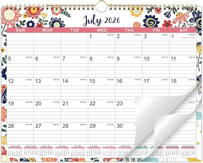 Calendar 2026-2027 - Wall Calendar 2026-2027, from July 2026 to December 2027, Perfect for School, Office & Home Planning, 14.75" x 11.5"