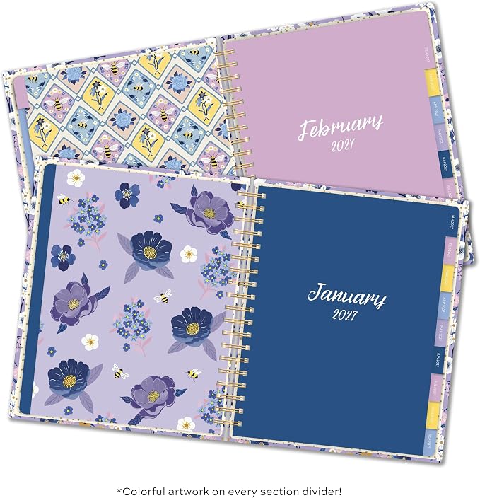 High Note 2027 Planner, 17-Month Weekly & Monthly Hardcover Planner: August 2026 to December 2027, 9" x 10", Garden Bee with Notes, Lists & Reference Pages + Sticker Sheet