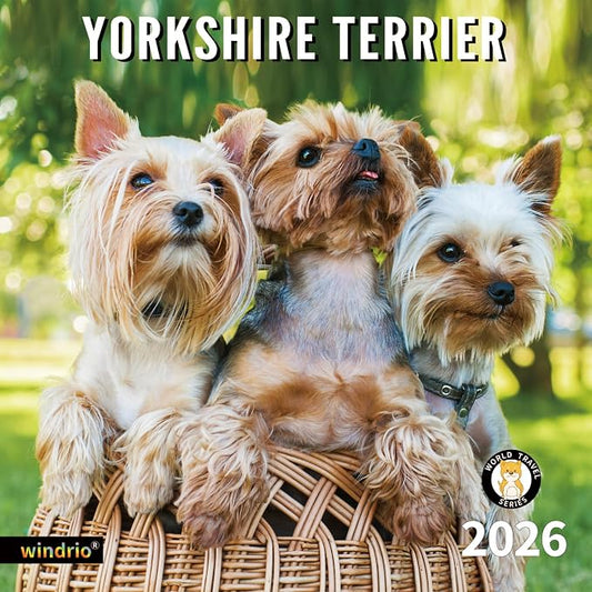 2026 Wall Calendar,Calendar 2026, July 2025 - December 2026, Wall Calendar Yorkshire Terrier Puppies, 12" x 24" Opened,Full Page Months Thick & Sturdy Paper for Calendar Organizing & Planning
