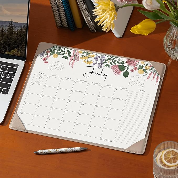 Cabbrix Desk Calendar 2026 with Desktop Mat, Desk Pad Calendar 15"x 12" From July 2026 to December 2027, Desk Calendar for Home Office and School, Easy Planning, Apricot
