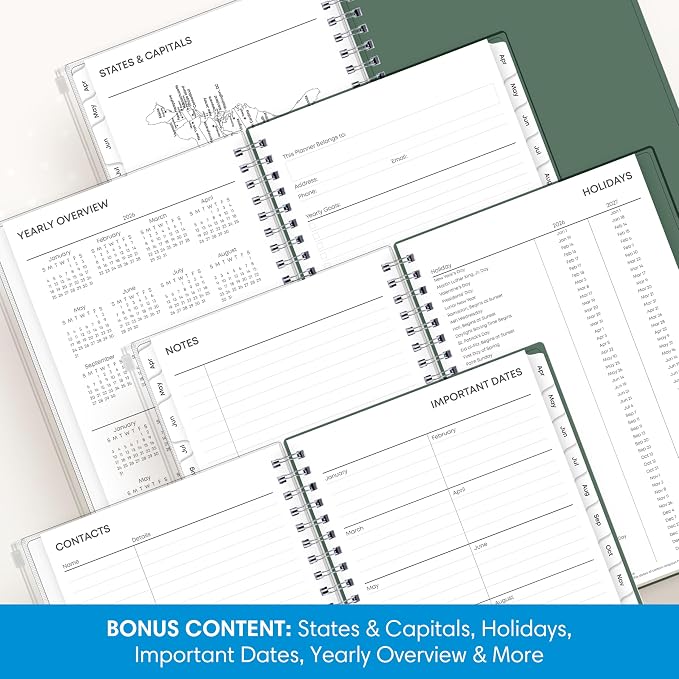 Blue Sky 2026-2027 Weekly and Monthly Academic Year 15 Month Planner Calendar, April 2026 - June 2027, 5" x 8", Flexible Cover With Zip Pouch, Wirebound, Storage Pocket, Seychelle