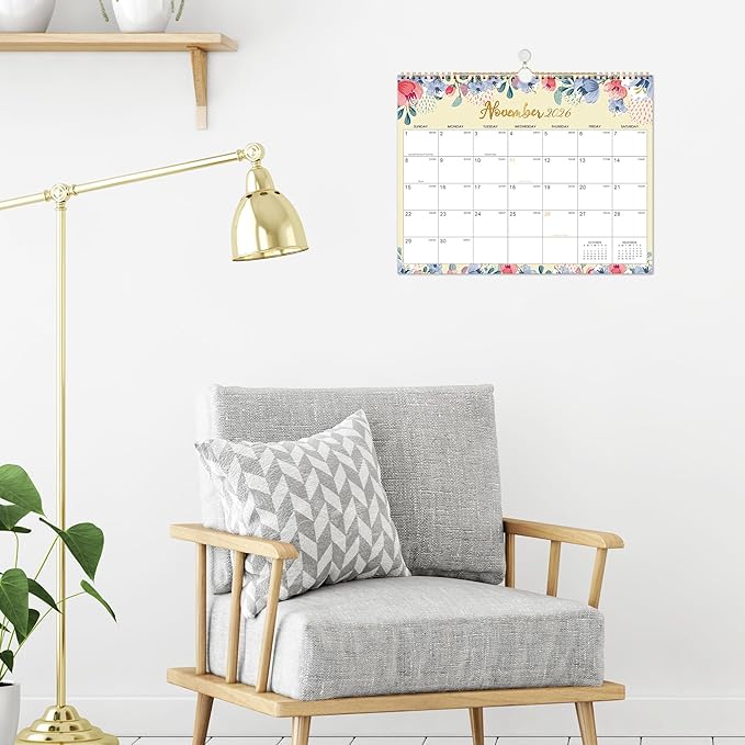 Calendar 2026-2027 - Wall Calendar 2026-2027, JUL 2026 - Dec 2027, 15" x 11.5", 18 Months Hanging Monthly Calendar, 26-27 Calendar with Spiral Bound, Julian Dates, Thick Paper Perfect for Home Office Organizing