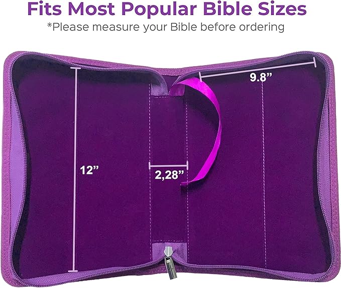DEHITE Bible Cases for Woman — Leather Bible Covers for Women — Carrying Bag for Woman — Pen Slots — Zippered Pocket — Premium Faux Leather Holder — Christian Floral Accessories