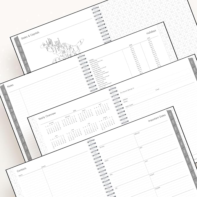 Blue Sky 2026 15-Month Monthly Planner Calendar, October 2025 - December 2026, 8” x 10”, Durable Faux Leather Cover, Laminated Tabs, Concealed Wirebound, Storage Pocket, Enterprise