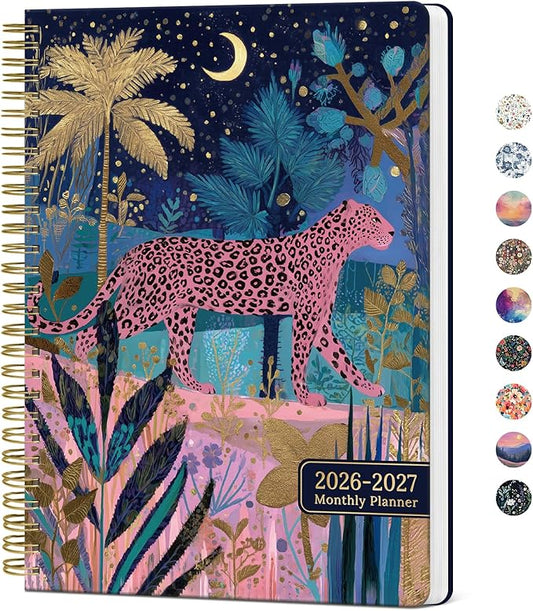 Monthly Planner 2026-2027, Aesthetic 2 Year Months Planner Calendar, 24-Months from January 2026 - December 2027, 26-27 Monthly Calendar Planner, Perfect for School Office Home, 7" x 10" - Midnight Jungle