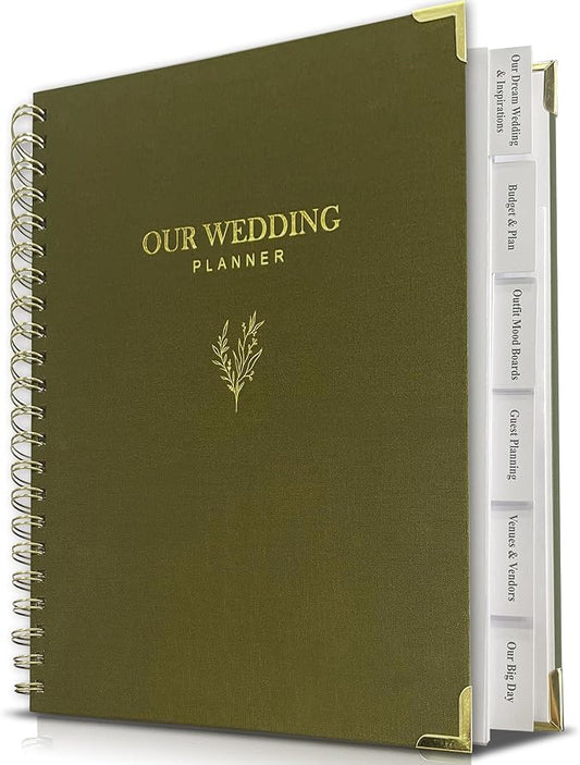 Wedding Planner Book and Organizer, Engagement Gifts for Couples, Bride to Be Gifts, Wedding Planning Binder with Checklists, Pockets & Calendars