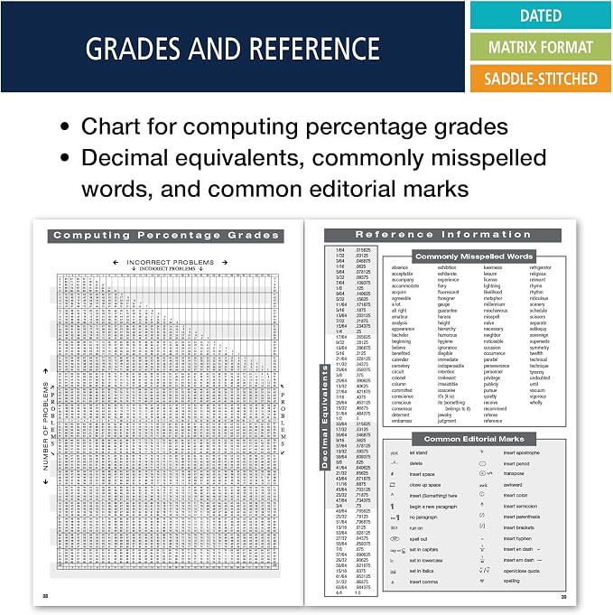 Elan Publishing Company Academic Calendar - 13 Months (July 2024 - July 2025) 7" X 10" Saddle-Stitched Dated for 2024-2025 Academic Year (Blue)