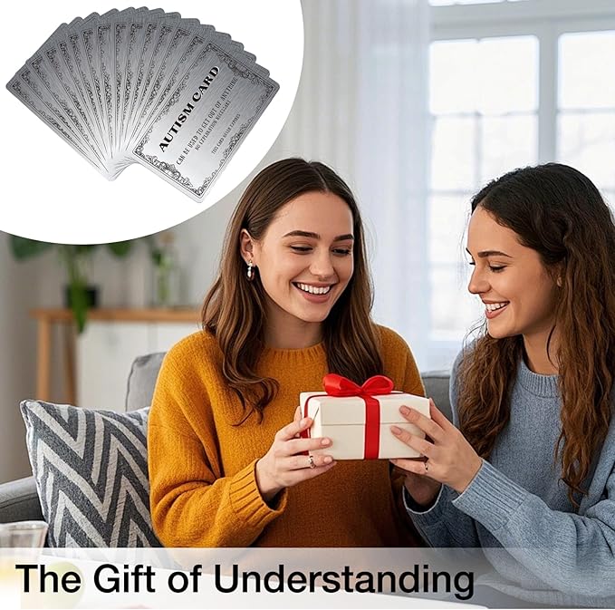 15 Pcs Double-Sided Autism Communication Cards, PVC Wallet-Size Communication Aid for Social Situations, Plastic Cards Set for Friends & Family