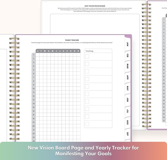 Blue Sky Gen Z 2027 Weekly and Monthly Planner Calendar, January 2027 - December 2027, 8.5" x 11", Flexible Interchangeable Cover, Durable Twin Wire Binding, Laminated Tabs, Storage Pocket, Europa