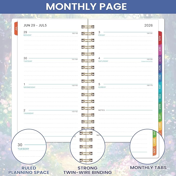 2026-2027 Pocket Calendar/Planner - Weekly & Monthly Pocket Planner for Purse, JUL. 2026 - JUN. 2027, 6.8" x 4.1", Pocket Planner 2026-2027, Strong Twin - Wire Binding