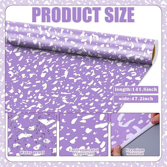 Ctosree 2 Roll Composition Notebook Bulletin Board Paper 4x12ft/1.2x3.6m Non Woven Bulletin Background Wallpaper Fade Resistant Board Roll Decoration for Arts Crafts Office School Classroom(Purple)