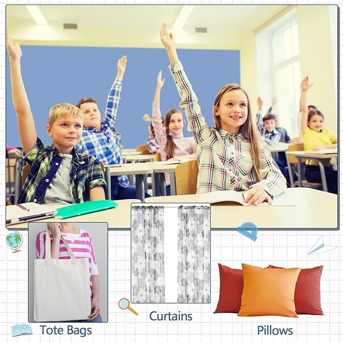 Mindsoft Bulletin Board Fabric 48 '' x 107 '' Class Fabric for Classroom Bulletin Board Decor, Pillows, Curtains, Crafts (Aegean Blue)