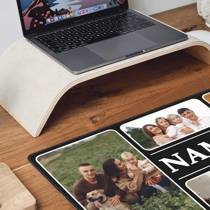 Custom Mouse Pads, Custom Big Mouse Pad 16 * 29.5in, Customized Desktop Mat with 4 Photos and Name, Desk Accessories, Workspace Organizers, Mousepad Gaming, Office Accessories, Keyboard Pad