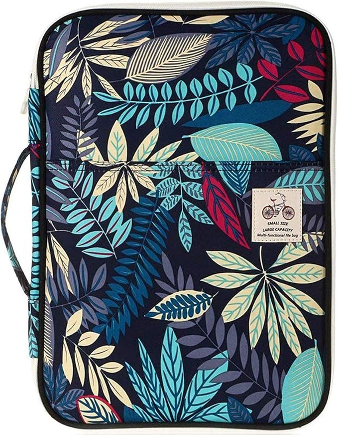 JAKAGO Travel Portfolio Organizer Waterproof A4 Document Bag Multifunctional Travel Note Pouch Zippered Case for Notebook, Ipad, Journals, Sketch Books (Dark Blue)