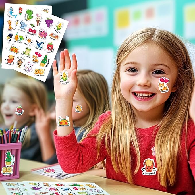 800PCS Fun Stickers for Kids, Positive Stickers for Kids Classroom, Classroom Prizes Elementary, Removable Teacher Stickers for Grading and Rewards