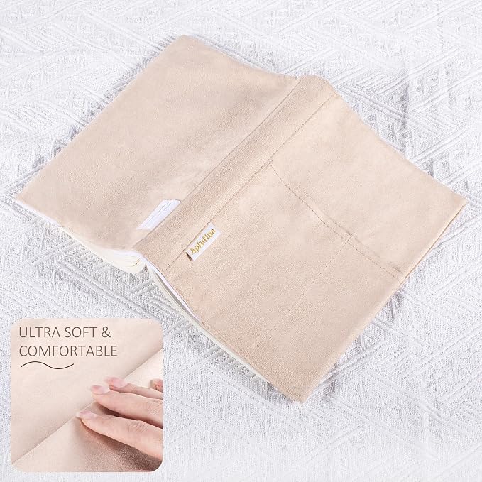 APLUFINE Velvet Book Cover for Paperbacks, Reusable Fabric Book Cover with Pockets, Adjustable Book Protector for Softcover Books, Journals & Bibles