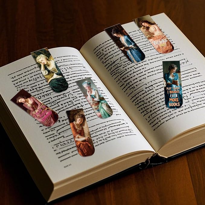 Funny Magnetic Bookmarks for Women, 30 Pcs Vintage Art Magnet Bookmark Clips for Book Lovers, Cute Book Marks for Reading Women Girls, Bookish Gifts for Birthday Back to School Supplies
