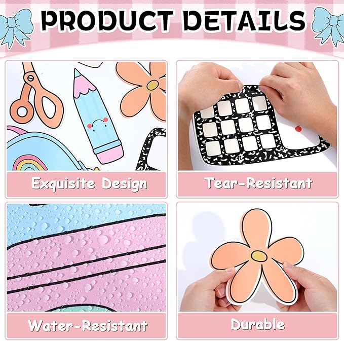 Composition Notebook Bulletin Board Welcome Back to School Classroom Decorations Pastel Colorful Composition Notebook Stationery Paper Cutout First Day of School for Classroom