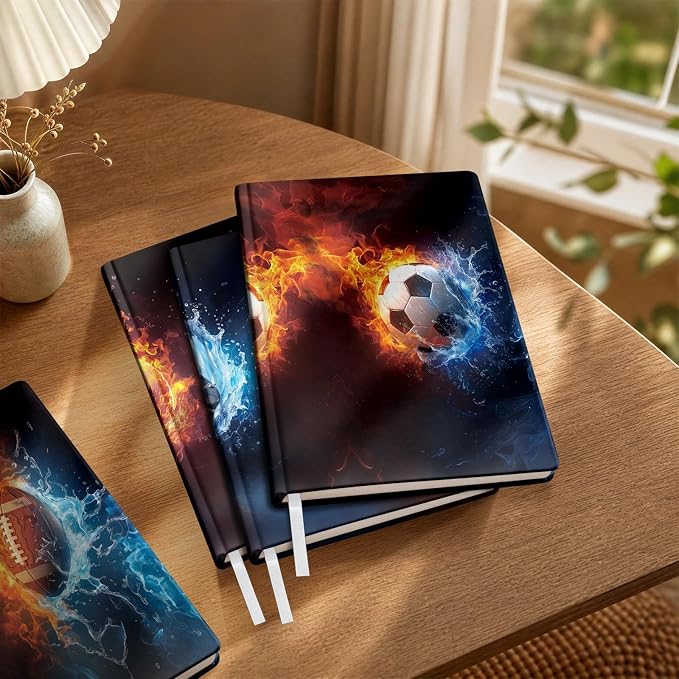 6 Pack Stretchable Book Covers, Jumbo Book Covers for Paperbacks Hardcover Books up to 9 x 11 Inches, Reusable Washable Protective Fabric Books Sleeves, Ball Games