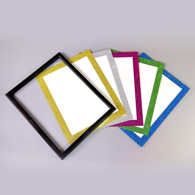 BAZIC Products 11in x 14in White Poster Board with Glitter Frame, 5 Count, for School Projects Displays, 3 Pack