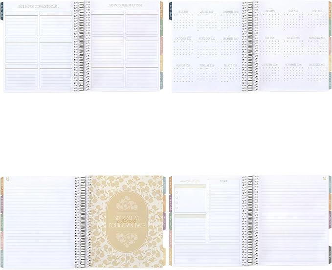 Erin Condren 12-Month Spiral Life Planner (Jul 2025 - Jun 2026), 7”x9” Weekly and Monthly Planner, 80 Lb. Text Weight Paper, Layers Colorful Covers, Bouquet Theme, Hourly Layout, Platinum Coil