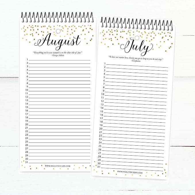 Hadley Designs Gold Dots Perpetual Calendar for Birthdays and Anniversaries - Perpetual Birthday Calendar Wall Hanging, Birthday Calendars Book, Special Occasion Calendars, Celebration Tracker