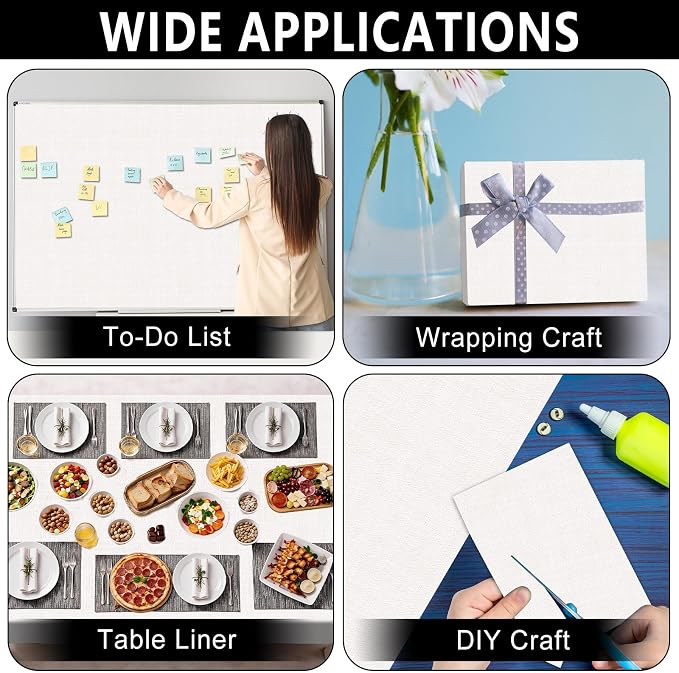 White Woven Bulletin Board Roll Reusable Waterproof Erasable Woven Bulletin Board Roll Wrinkle Resistant Non-Woven Fabric Background Poster for Home Classroom Decor Wrapping DIY Crafts 15.7" x 40ft