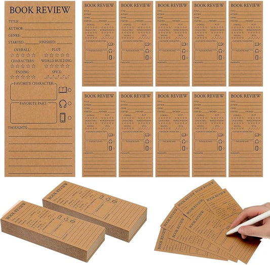 240 Pcs Back to School Teacher Gifts Colorful Book Review Bookmarks Bookclub Gifts Reading Page Cards for Book Lovers Women Students First Day of School Party Supplies(Simple,Kraft)