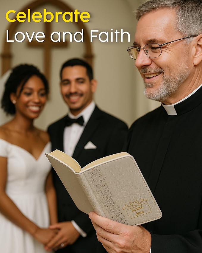 Printualist Personalized Bride’s Bible with Custom Photo and Text, White, KJV, King James Version, Red Letter Edition, Comfort Print, Faux Leather