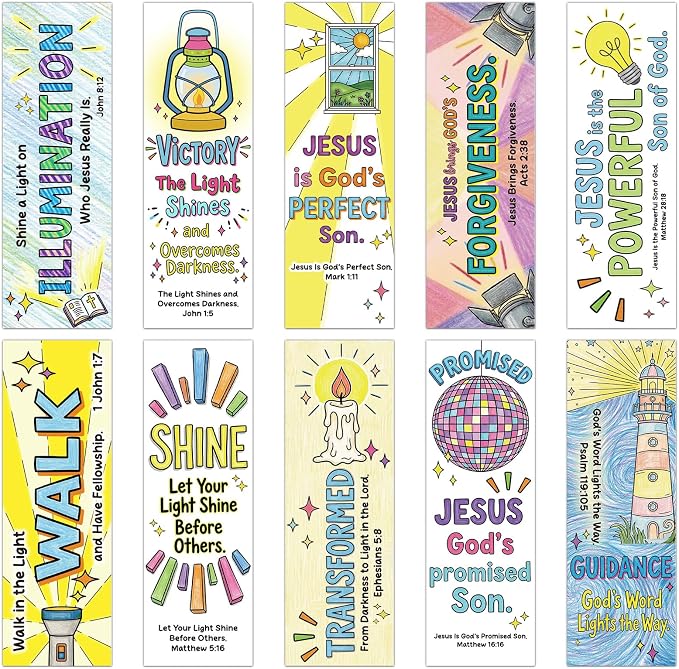 Wxiben Bible Verse Bookmarks Gifts - 100 Pcs Religious Inspirational Bookmarks Colorful Christian Jesus Book Marks Page Marker Clip for Church Sunday School Office Home Bookish Reading Accessories