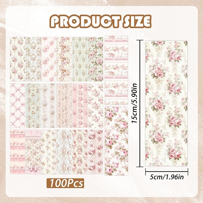 Coquette Ribbon Cute Aesthetic Bookmarks Set – Durable Matte Laminated Page Vintage Markers, Gifts for Girls, Students and Readers (No Holes(100pcs))