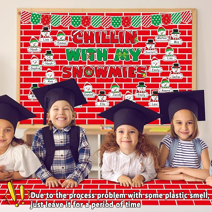 Christmas Red Brick Bulletin Board Roll Plastic 15.75inch x 23ft Peel and Stick Non-Fading Resistant Anti Wrinkle Christmas Bulletin Board Roll for Classroom Wrapping Paper Supply Wall Decoration