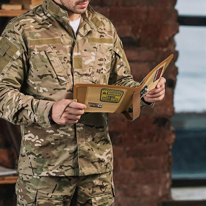 Homakover Black OCP Military Log Book Cover, 5.5”X 8” Army Tactical Military Notebook Holder, OCP Green Book Protective Cover