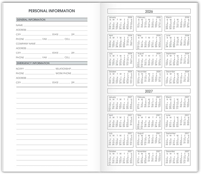 AT-A-GLANCE 2026 Monthly Planner Refill for 70-064, 3-1/2" x 6", Pocket Size (709061026)
