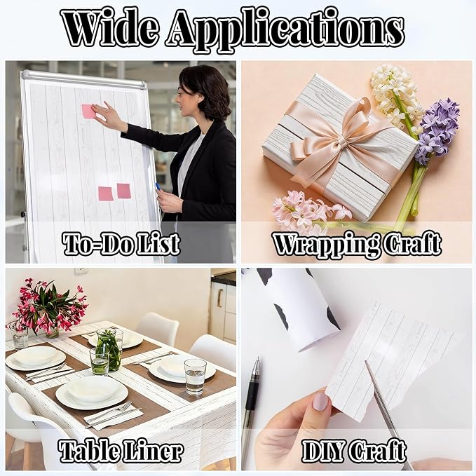 White Wood Bulletin Board Roll Reusable Waterproof Erasable White Wood Non-Woven Fabric Bulletin Board Roll Wrinkle Resistant Background Poster for School Classroom Decor Wrap DIY Crafts 15.7" x 40ft